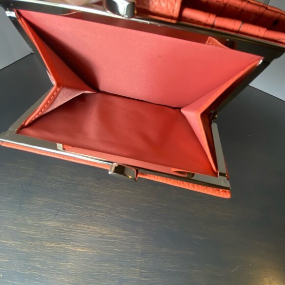 Coral Genuine Leather Wallet Organizer w/ Coin Clasp - Picture 9 of 9